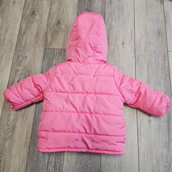 Carter's Pink Puffer Jacket Winter Coat Sherpa Hood Girl's Toddlers 24M Pastel - Picture 6 of 9